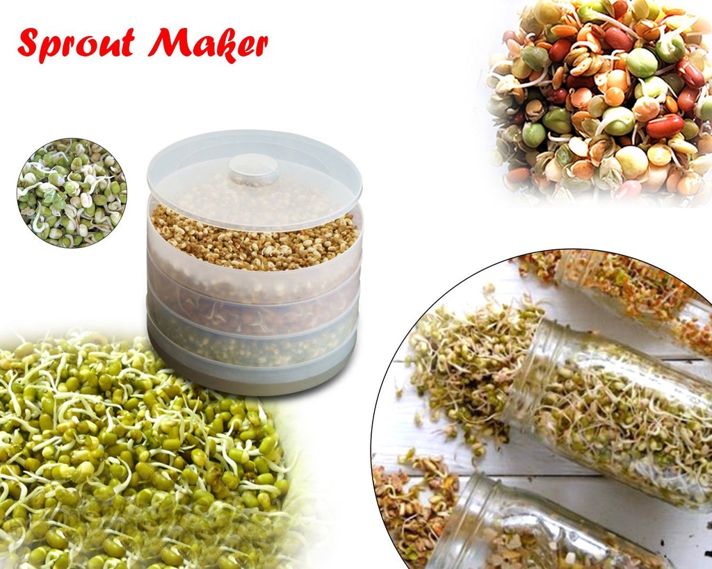 Plastic 4 Compartment Sprout Maker White