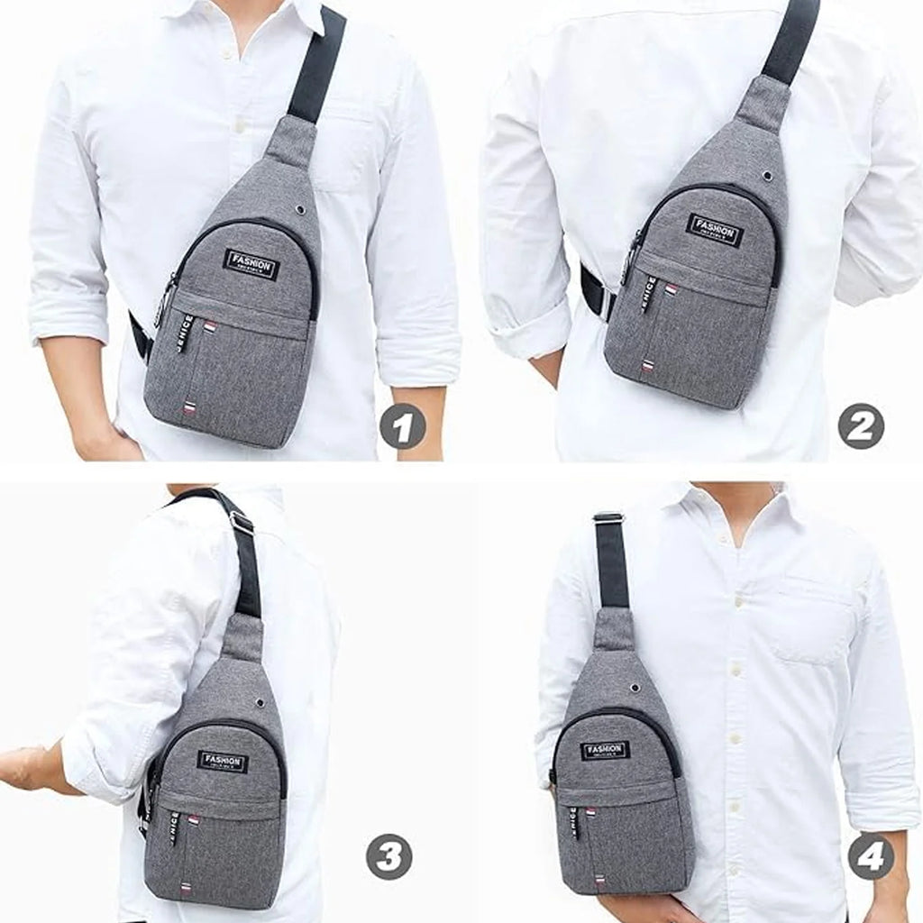 Waterproof Waist Bag Shoulder Bags Usb Charging Earphone Hook Sling Travel Bag (1 Pc)