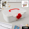 12980 3 Compartment Medical Box 1 Piece Indoor Outdoor Medical Utility Medicine Storage Box Detachable Tray Medical Box Multi Purpose Regular Medicine First Aid Box With Handle Transparent Lid  Color Box