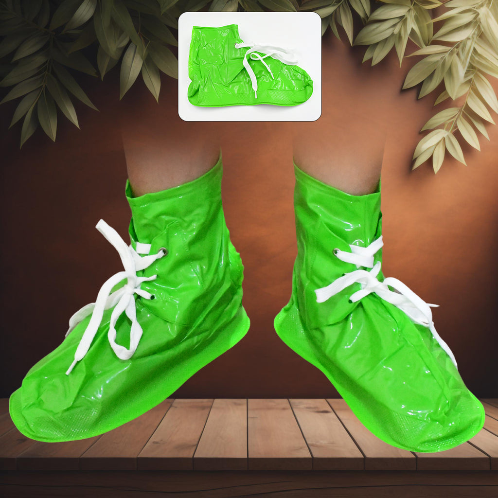17962 Plastic Shoes Cover Reusable Anti-slip Boots Zippered Overshoes Covers  Shoe Laces Waterproof Snow Rain Boots For Kids  Adult Shoes For Rainy Season (1 Pair)
