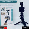 Vlogging Kit For Video Making With Mic Mini Tripod Stand Led Light  Phone Holder Clip For Making Videos