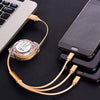 Retractable Charger Charging Cable Micro Usb Cable 3 In 1 Multi Charging Cable Compatible With Phone  Type C  Micro Android Usb And Other Mobile Devices (1 Pc)