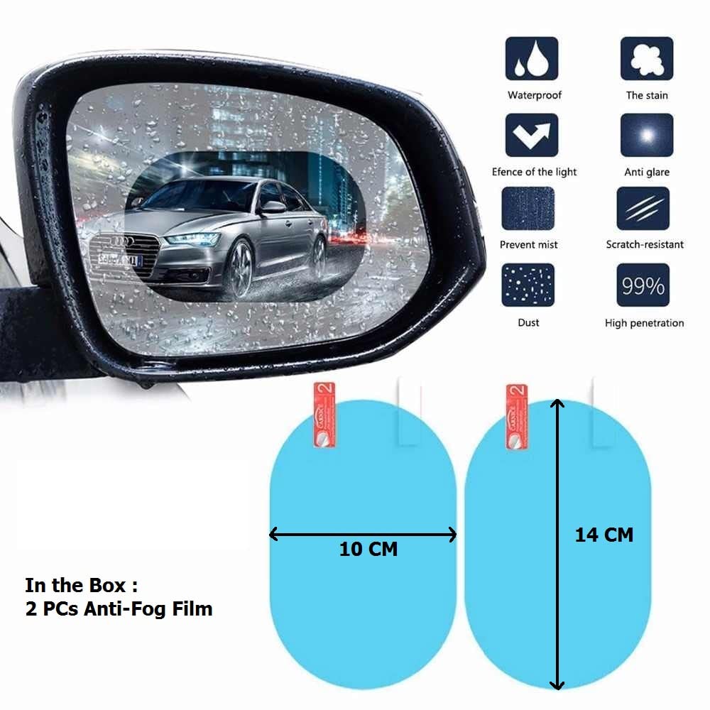 Anti Fog Anti Scratch Interior Rearview Car Mirror Film Waterproof Hd Clear Protective Sticker Film For Safe Driving Car Mirrors Side Windows :2 pcs