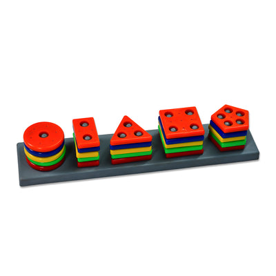 Geometric Brick - 5 Angle Matching Column Blocks For Kids - Preschool Educational Learning Toys.
