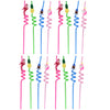 Childrens Plastic Straws Reusable Plastic Straws (12 Pcs Set  Mix Design)