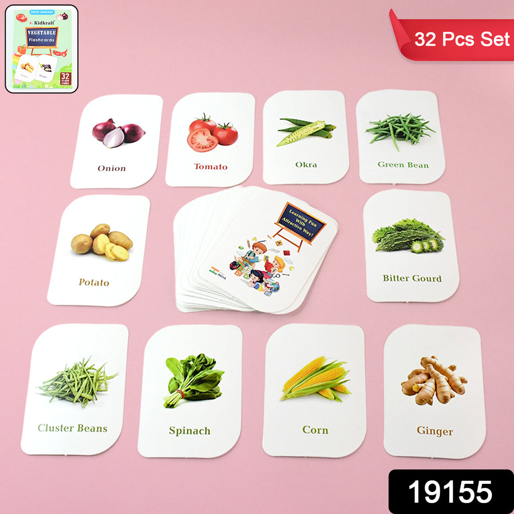 Kidkraft 32-piece Educational Vegetable Flash Cards Set