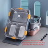 3 Compartment Transparent Stainless Steel Lunch Box With A Spoon And A Pair Of Chopsticks (1 Set)