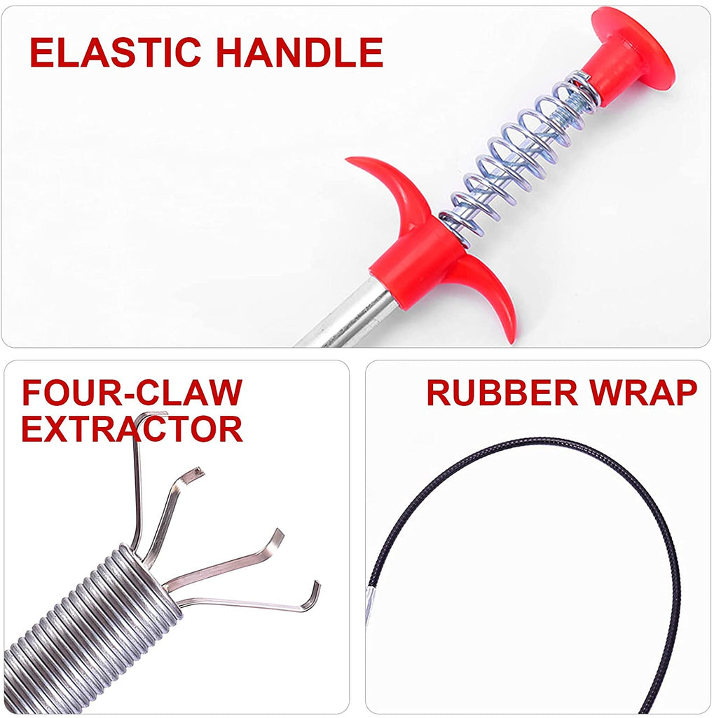 Metal Wire Brush Hand Kitchen Sink Cleaning Hook Sewer Dredging Device (155 Cm)
