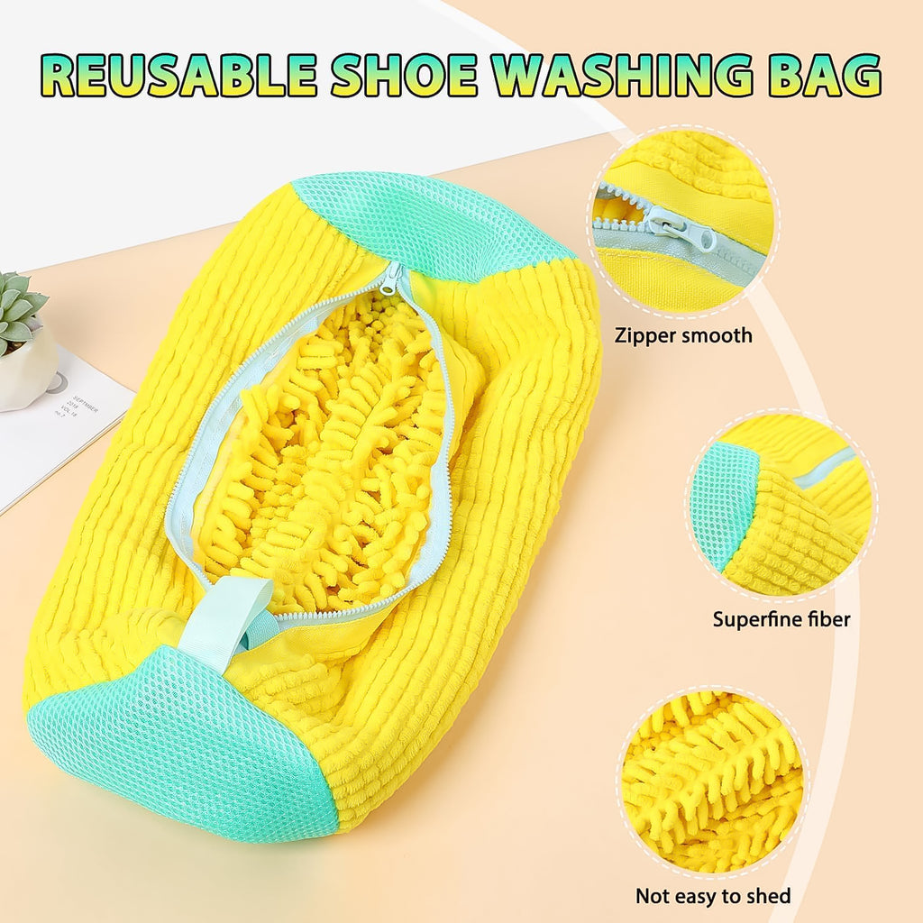 Shoe Cleaning Mop Cover With Microfiber Chenille Lining  Zipper (1 Pc)