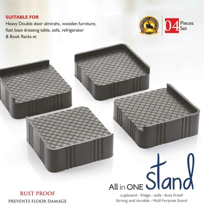1124 Premium Multipurpose Heavy Duty Cupboardrefrigeratorsofa Base Stand - Set Of 4 Pcs