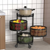 Metal Round High Quality Kitchen Trolley With Wheels (3 Layer  1 Pc)a