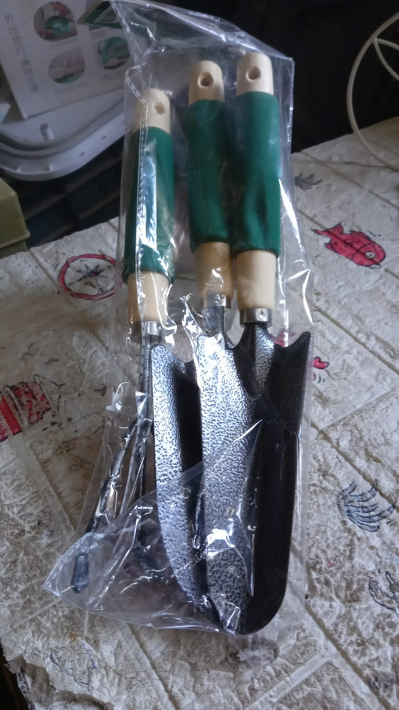 Gardening Tools - Hand Cultivator Trowel Heavy Duty With Ergonomic Wooden Handle For Transplanting And Digging (3 Pcs Set)