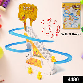 Ducks Climb Stairs Toy Roller Coaster Electric Duck Chasing Race Track Set Fun Duck Stair Climbing Toy With Flashing Lights Music And 3 Ducks Small Ducks Climbing Toys