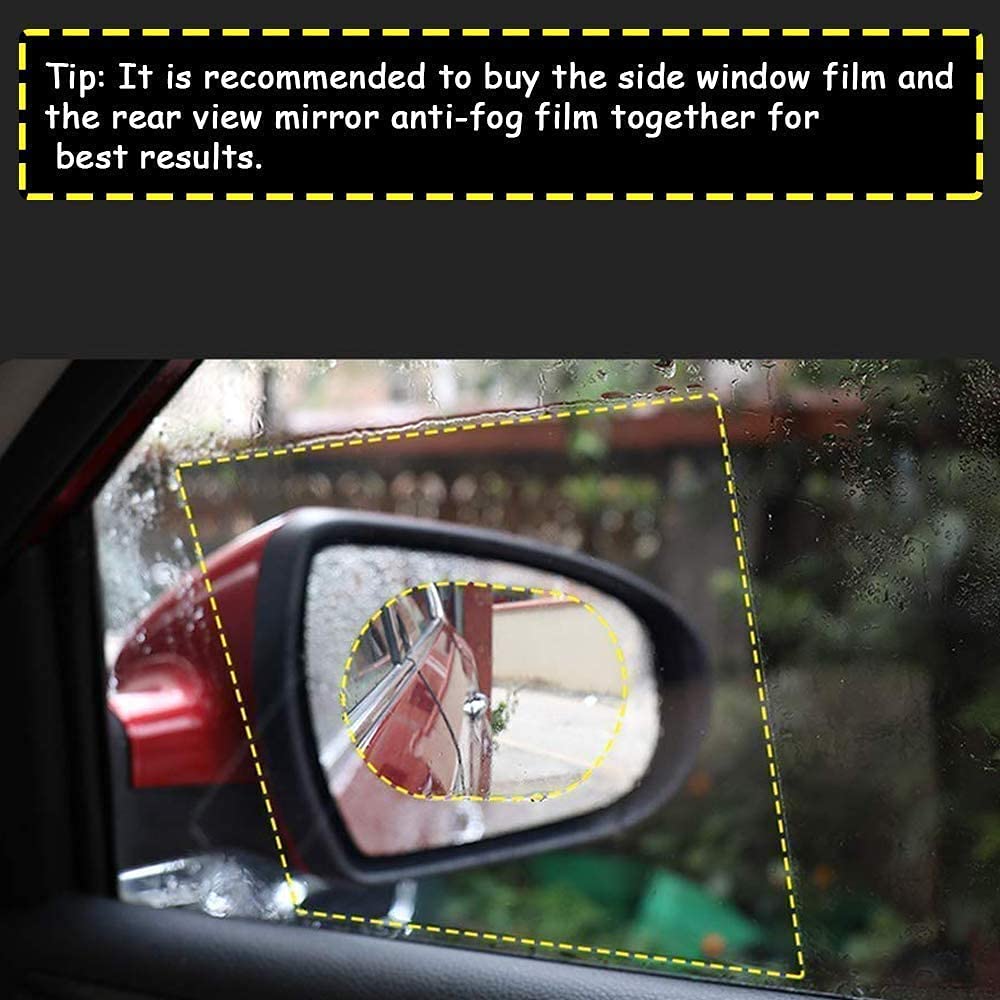 Anti Fog Anti Scratch Interior Rearview Car Mirror Film Waterproof Hd Clear Protective Sticker Film For Safe Driving Car Mirrors Side Windows :2 pcs