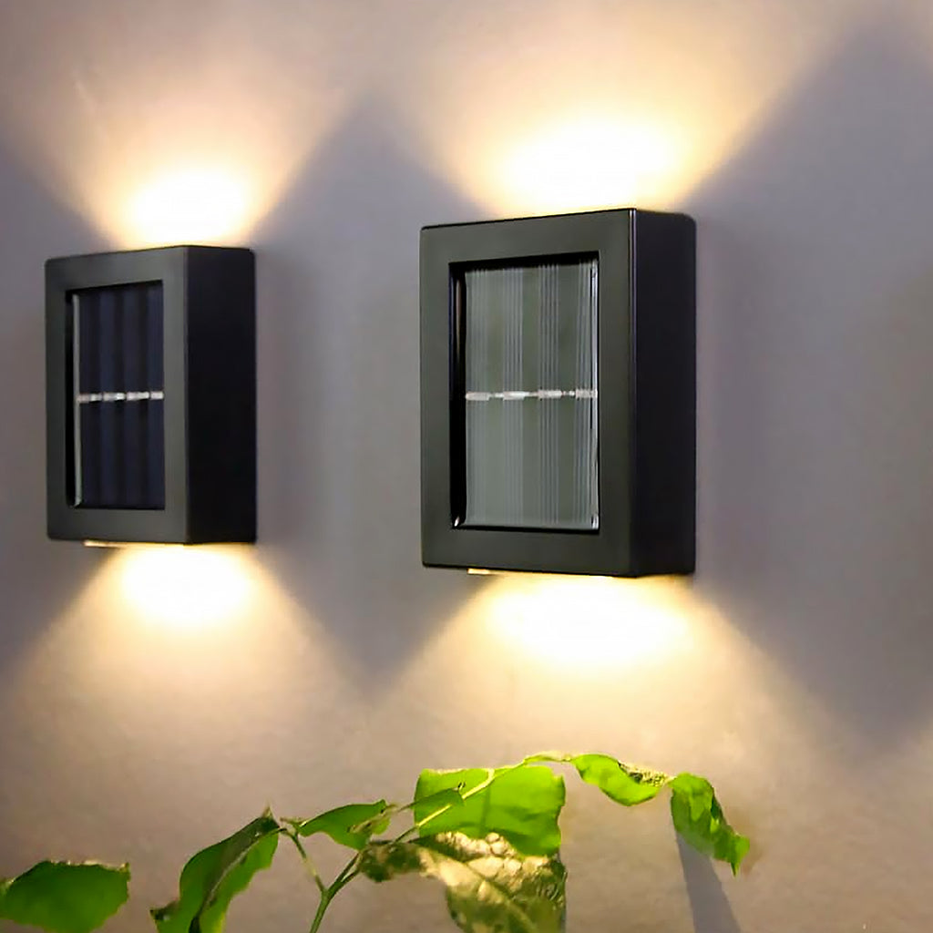 Solar Wall Lights Small Fence Lights Solar Powered Up Down Led Porch Light Garden Lights Outdoor Solar Landscape Lights Waterproof Light (1 Pc)