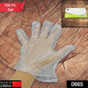 Large Size Plastic Transparent Disposable Clear Plastic Hand Gloves For Home Kitchen Hotels Hospitals Clinics Beauty Parlor Saloons (100 Pcs)