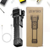 Portable 3w Rechargeable Torch Led Flashlight Long Distance Beam Range Hammer And Strong Magnets Window Glass And Seat Belt Cutter 4 Modes For Car Camping Hiking Indoor Outdoor