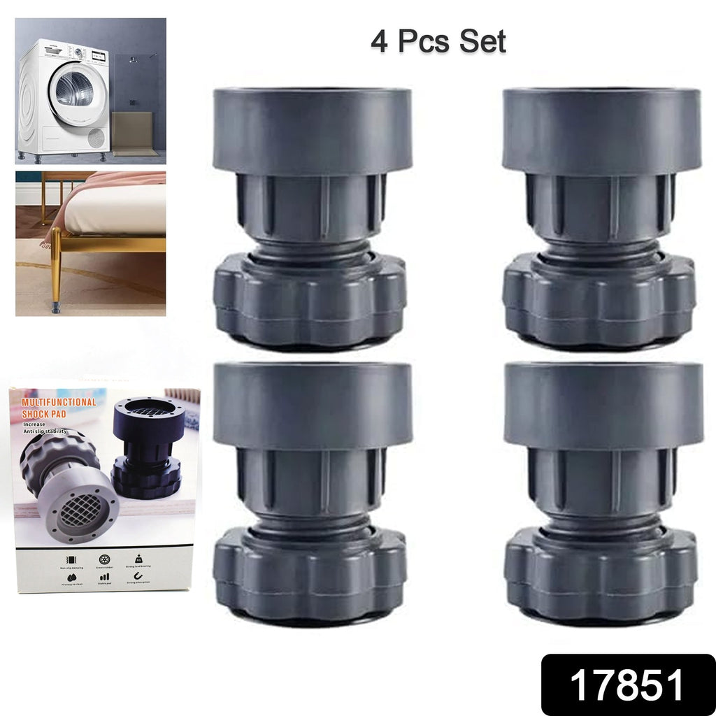 Plastic Washing Machine Vibration Feet Pad Adjustable Highly Non-slip Support Anti Vibration Pads Walk Pads Shock Absorber Noise Cancelling Furniture Lifting Base (4 Pcs Set)