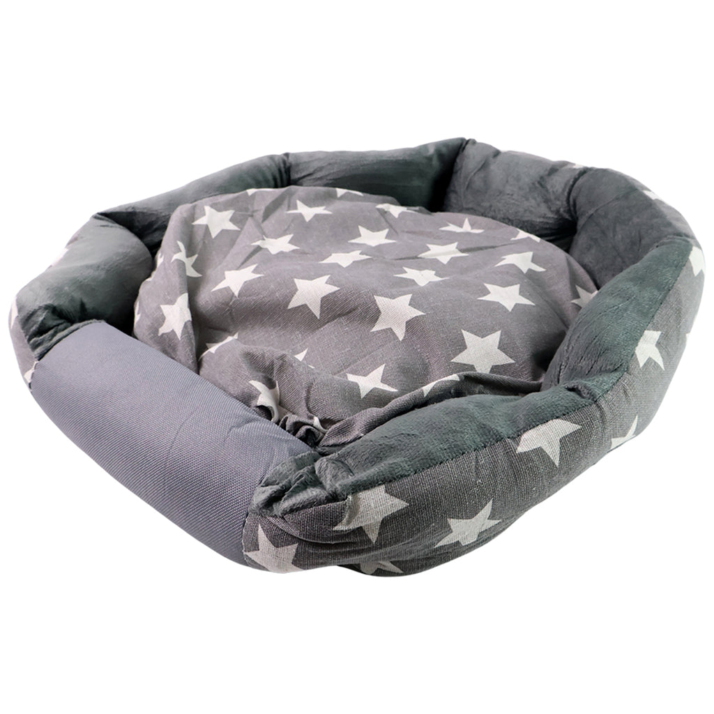 Medium Size Star Pattern Soft  Cozy Round Pet Bed (1 Pc)